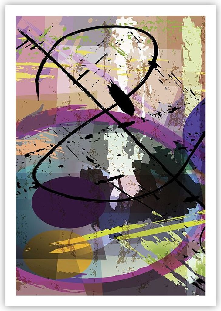Poster - Poster ohne Rahmen - Abstraktion modern - 70x100 cm - Wand Bild - Wanddeko - Wandbilder - Kunstposter - Wandposter - Bilder - Kunstdruck -...