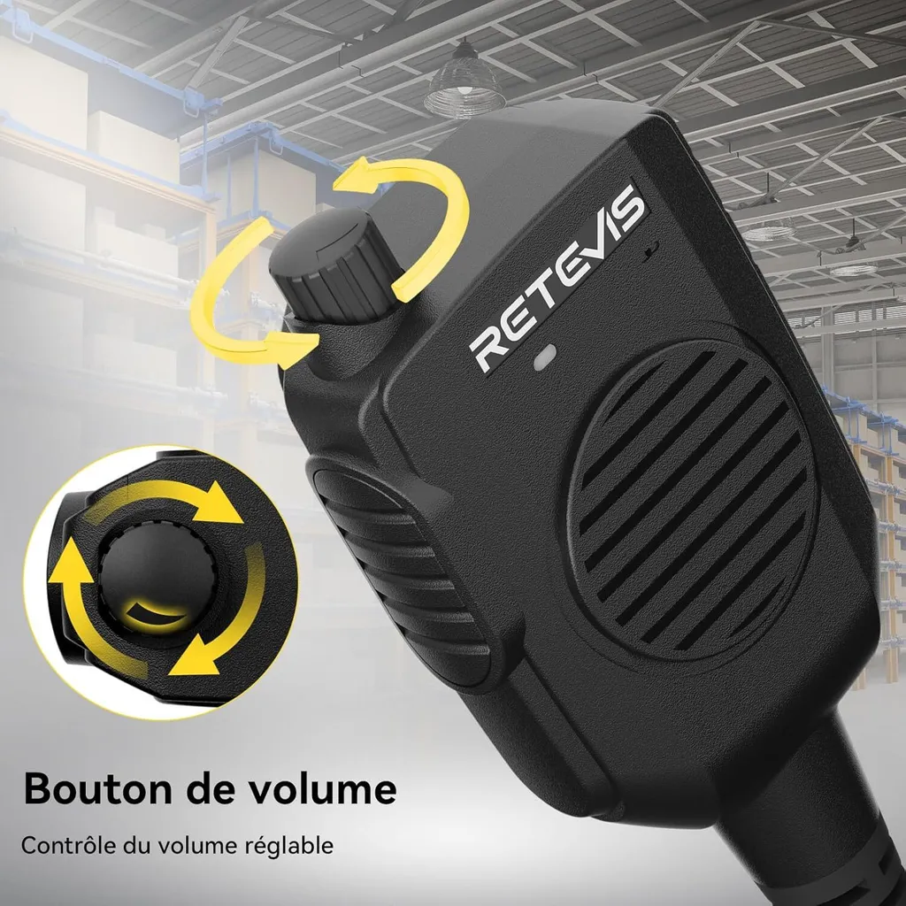Kit Di 2 Microfoni Altoparlante Retevis Con Connettore Kenwood A 2 Pin Per Walkie Talkie RT24/RT27/RT28, Baofeng UV-5R, BF-888S – Cavo Resistente, Clip Girevole 360°