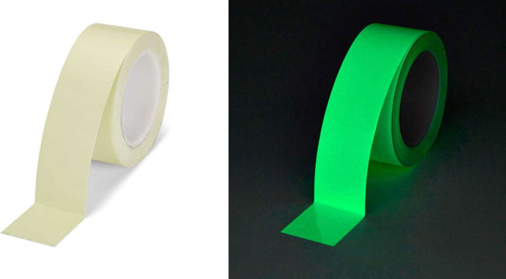 Selbstklebendes Klebeband 25 mm/10 m, im Dunkeln leuchtend, nachleuchtend