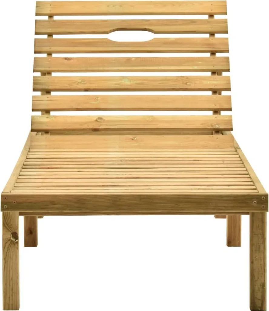 Lettino con cuscino nero Legno di pino impregnato - 2