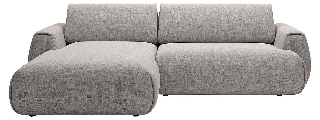 MONELIA – graues Ecksofa mit Schlaffunktion aus Chenille-Stoff