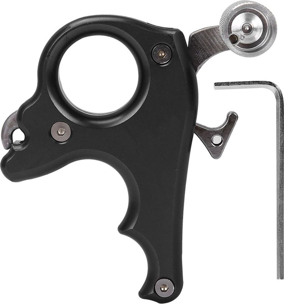 Bogenschießen-Freigabehilfen, 3-Finger-Griff, Daumensattel-Auslöser für Compound-Bogen-Zubehör (schwarz)