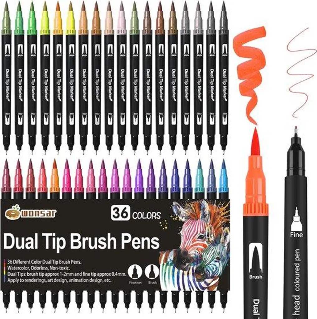 Feutres de Coloriage Créatif 36 Couleurs pour Bullet Journal et Art