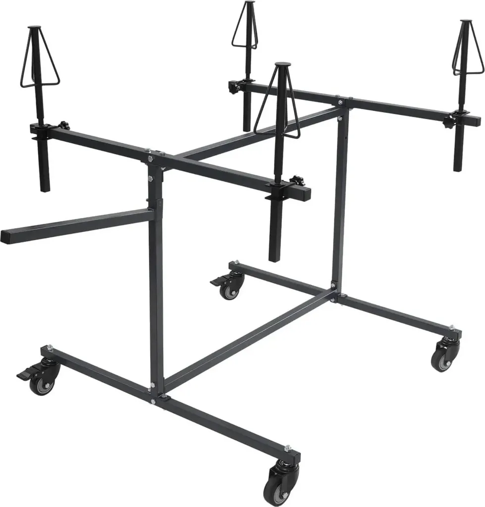 Support Peinture pour Pare-chocs et Jantes - Hauteur Réglable Noir 90°