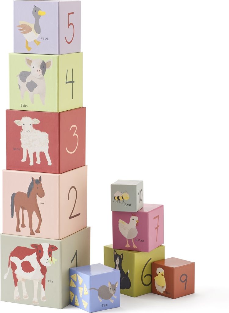 Kids Concept - Pappwürfel 1-10 Aiden - 15x15x15 cm - ab 12 Monate