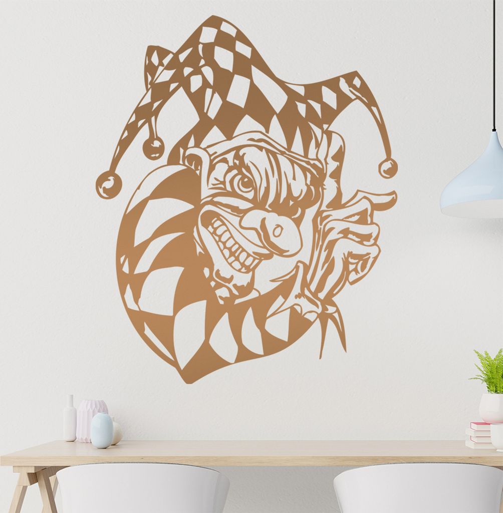 Harlekin Wandtattoo in 6 Größen - Wandaufkleber Wall Sticker - Dekoration, Küche, Wohnzimmer, Schlafzimmer, Badezimmer