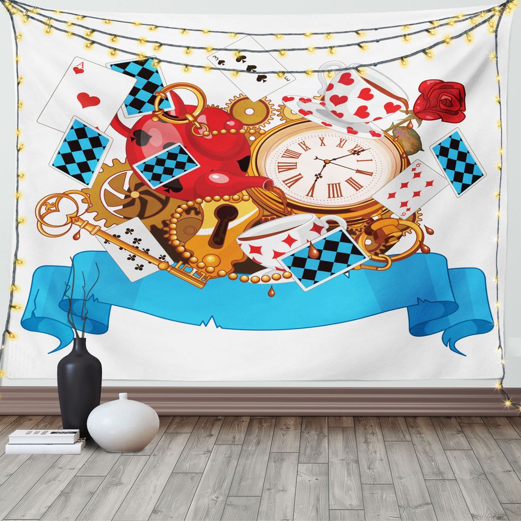 ABAKUHAUS Karikatur Wandteppich, Fantasiewelt, Wohnzimmer Schlafzimmer Heim Seidiges Satin Wandteppich, 200 x 150 cm, Mehrfarbig