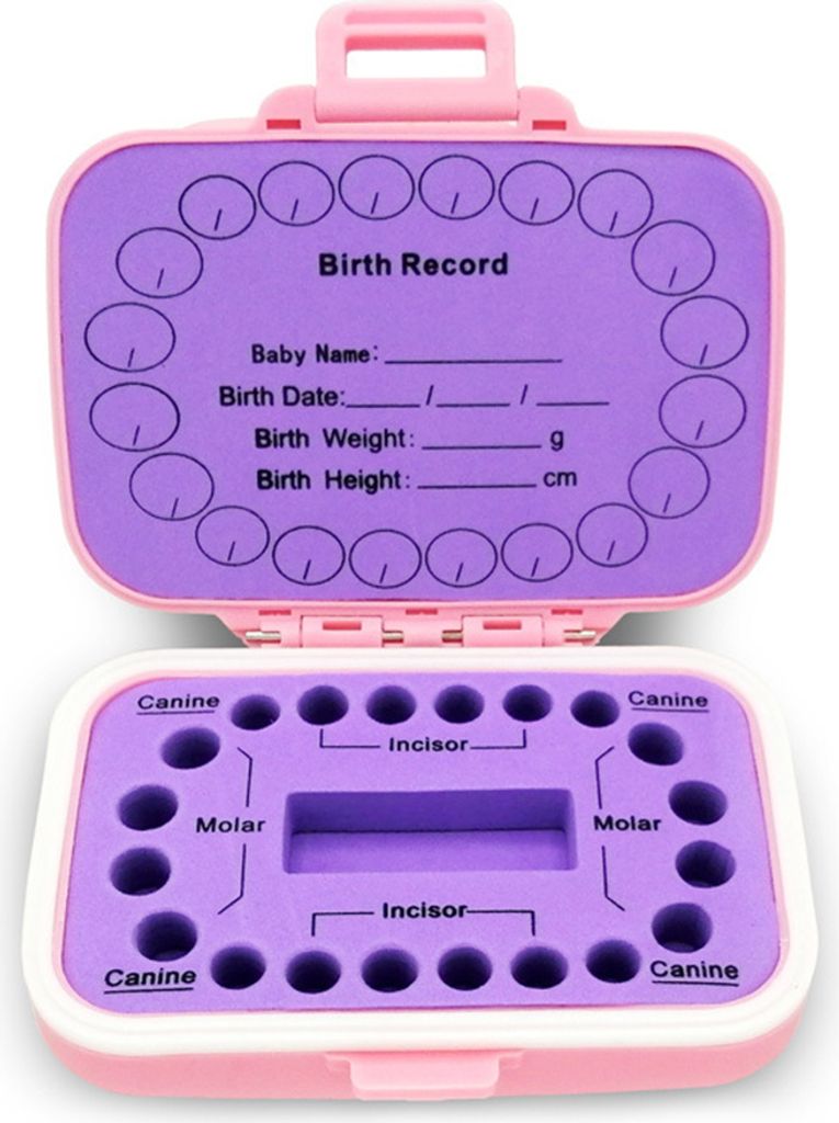 Niedliche Babyzahn Aufbewahrungsbox Andenken fš¹r das Halten von verlorenem Zahn Kunststoff Babyzahnhalter Fall Baby Shower & Geburtstagsgeschenk