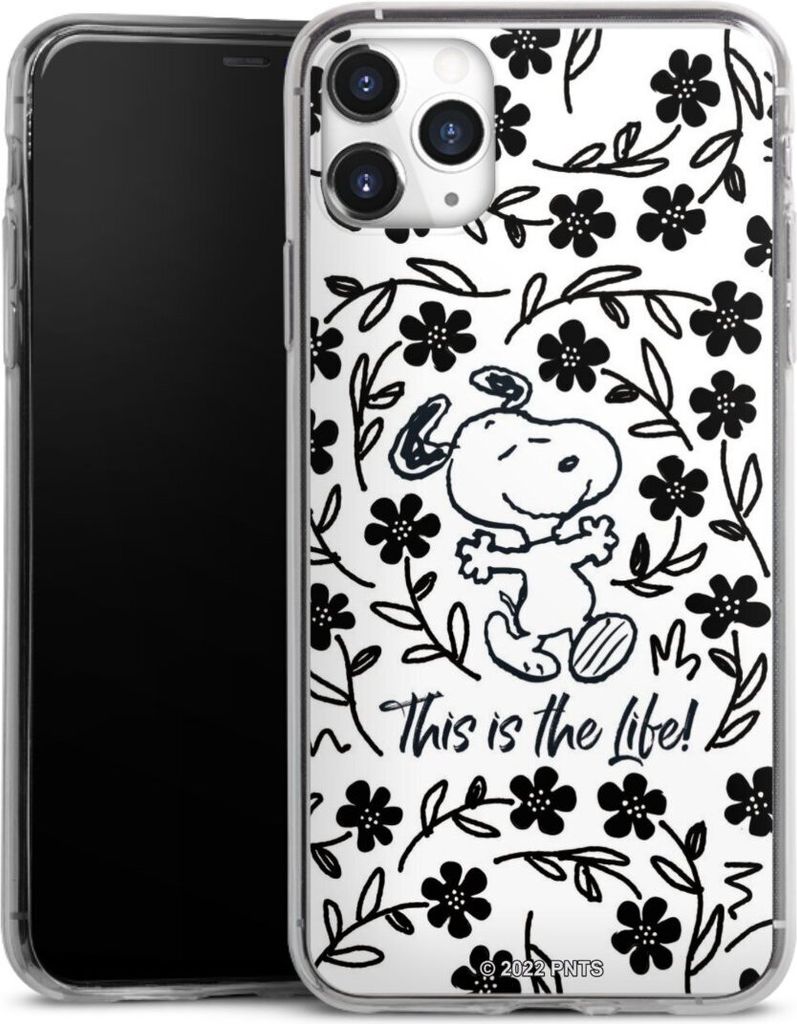 DeinDesign Slim Hülle für Apple iPhone 11 Pro Max Silikon Case Ultra Dünn Handyhülle Blumen Peanuts Snoopy