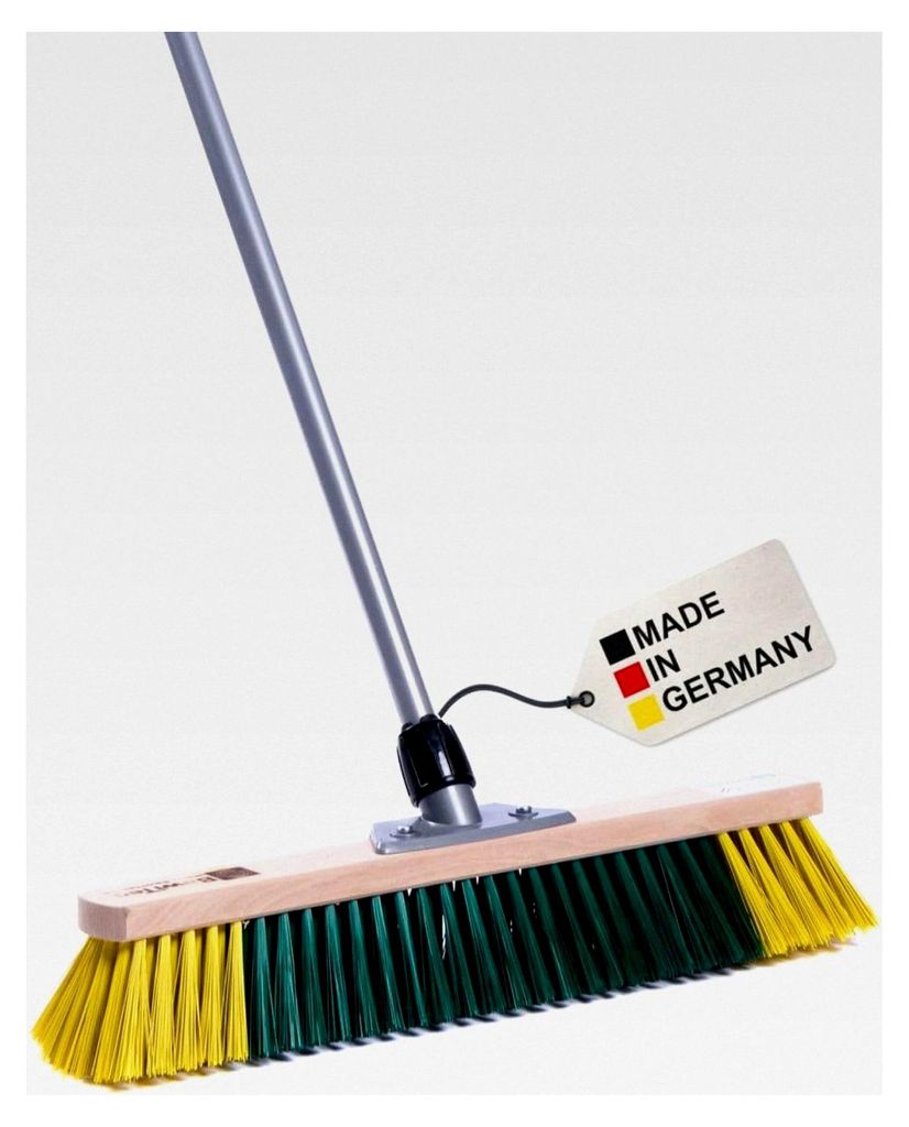 BawiBlitz Universeller Kehrbesen in verschiedenen Ausführungen mit oder ohne Stiel, spezielle zweifarbige Elaston-Eralon-Borsten, Gartenbesen (50c...