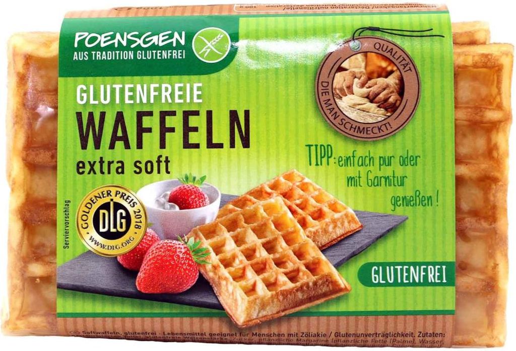 Poensgen glutenfreie Softwaffeln 4x25g süßer Genuss Packung Produktbild 