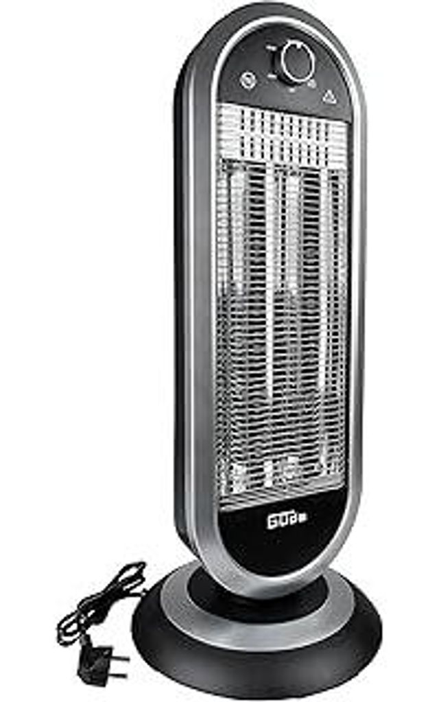 Güde Infrarot Heizstrahler GIH 900 (900 W Heizleistung, 2 Heizstufen (450/900 W) mit oder ohne Oszillation, 20 m³ max. Raumheizvermögen, Carbon-...