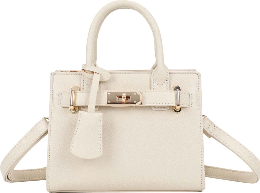 Gallantry, Handtasche Camélia für Damen mit abnehmbarem Schulterriemen, Gelbgrau