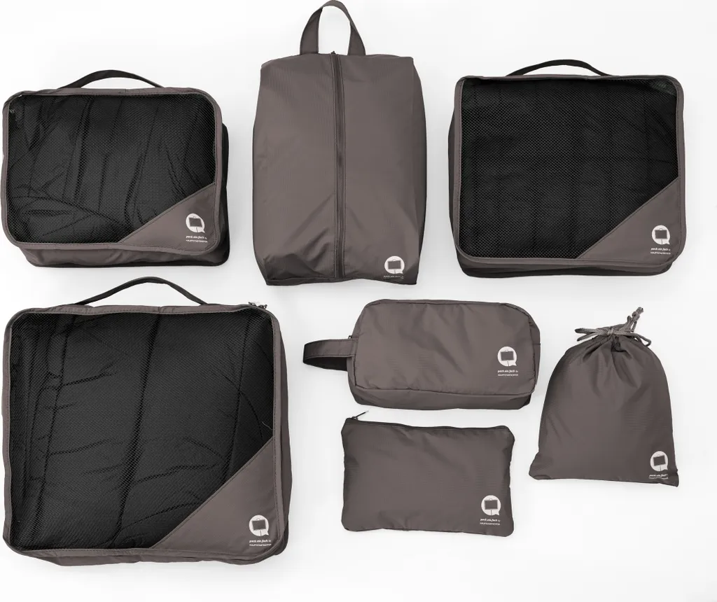 Sistema Organizer Bagaglio 7 Pezzi | Set Cubi Viaggio Grafite Impermeabile