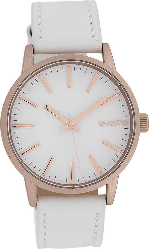 Oozoo Leder Damen Uhr Analog Quarzuhr Armband weiß Timepieces D2UOC10015