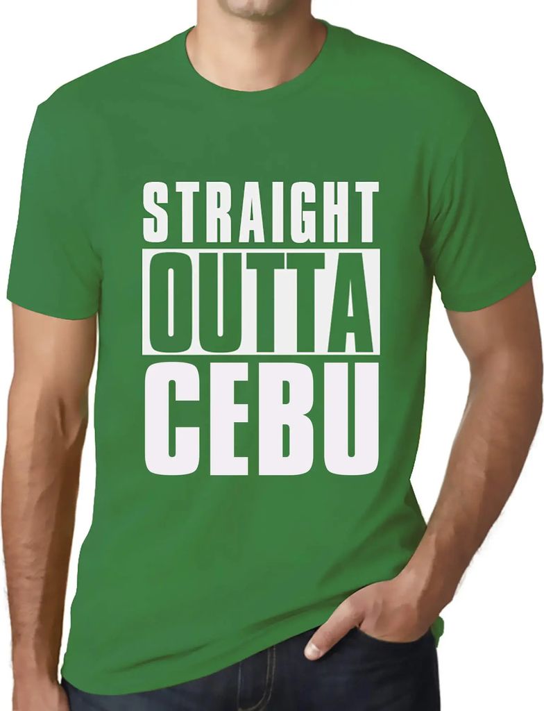 Herren Grafik T-Shirt Direkt aus Cebu – Straight Outta Cebu – Öko-Verantwortlich Vintage Jahrgang Kurzarm Lustige Druck Geburtstag Geschenk Mann