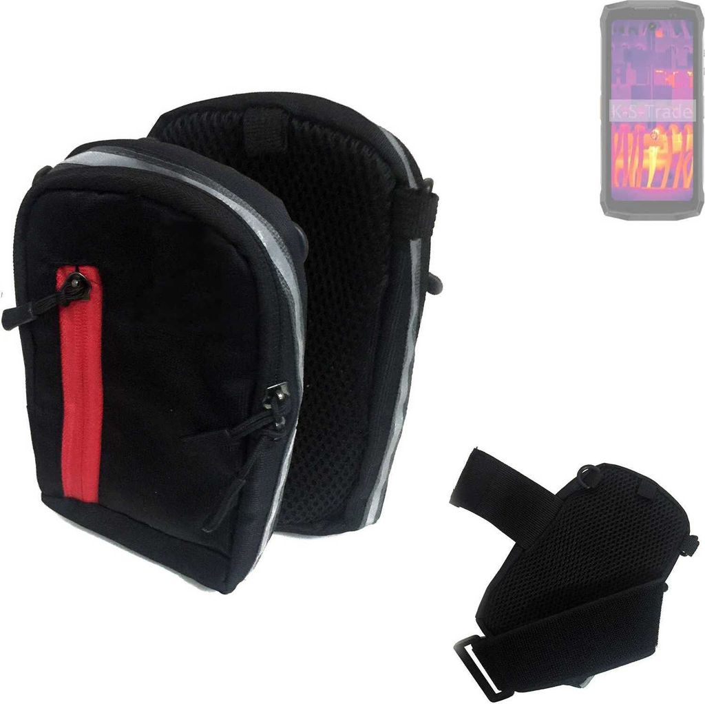 K-S-Trade Outdoor Gürteltasche Holster Umhängetasche kompatibel mit Ulefone Armor Mini 20 Pro schwarz Handy Tasche Case travelbag Schutz Hülle