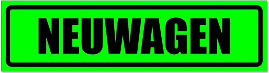 Kiwistar - Autoaufkleber - Grün - Schwarz - 60 x 16 cm - Neuwagen invertiert - Hinweis Aufkleber Sticker für Auto, Kfz, Fahrrad, PKW, LKW