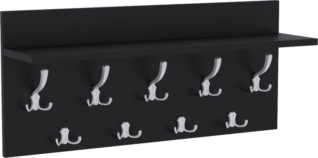 AKKE Schwarz Horizontaler Garderobe VERTI - ALU haken BxH: 80x40 cm