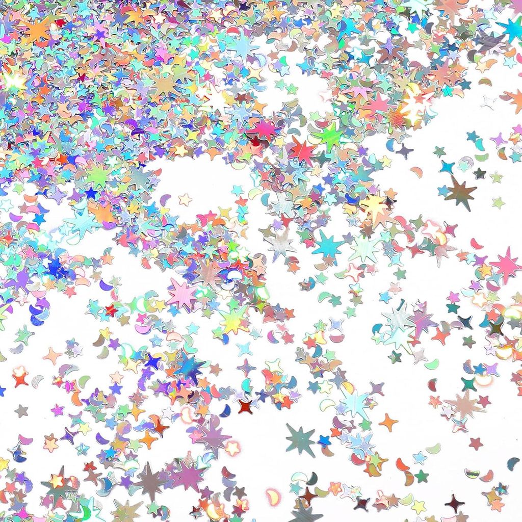 6000 Stück Glitzersterne Metallic Streudeko 60g - Konfetti Pailletten für Geburtstag, Hochzeit, Party