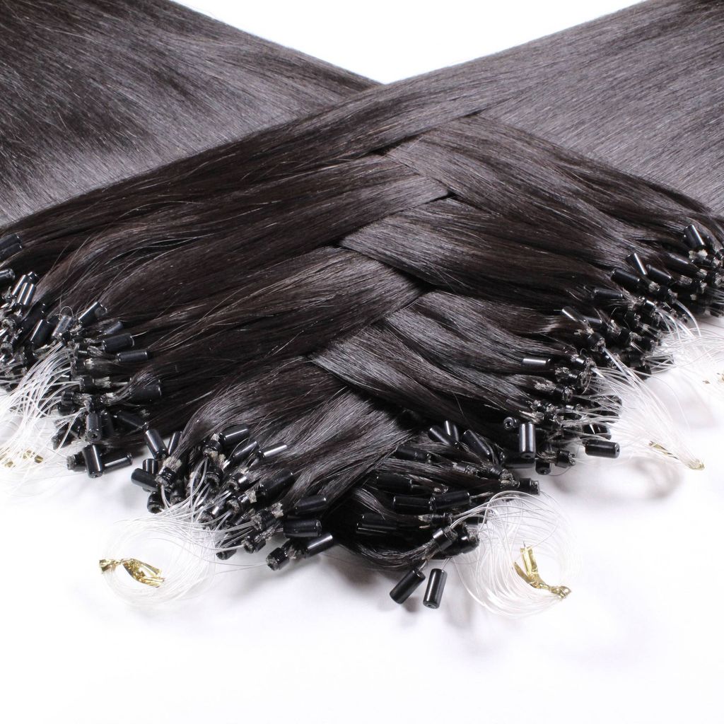 hair2heart Premium Microring Extensions cheveux bruts Image du produit 