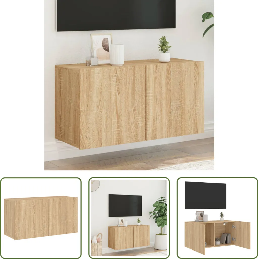 Parete TV Sospesa 80x30x41 cm Rovere Sonoma | Design Living Store