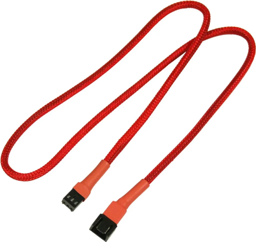 Cavo Prolunga Ventola Nanoxia 60cm 3-Pin Rosso - Alta Qualità Sleeved