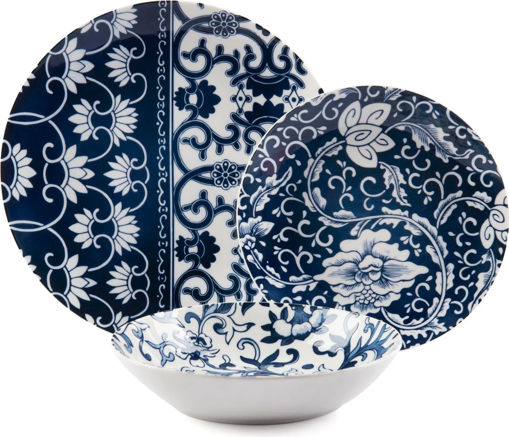 Tafelservice 18-teilig Excelsa Blue Silk Porzellan mehrfarbig