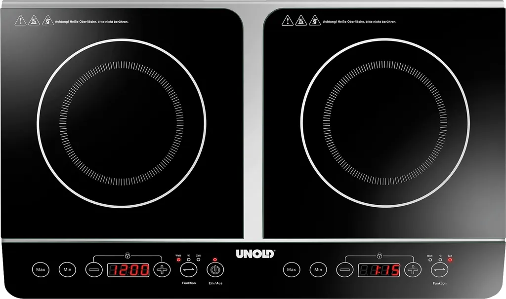 Plaque de Cuisson Double Induction Unold Elegance 58175 Vitrocéramique Noir