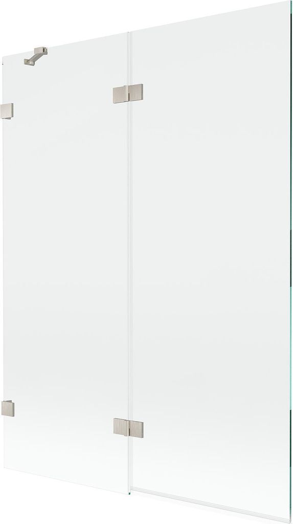 Mexen Lunar Duschwand 2-teilig links 130 x 150 cm, transparent, gebürsteter Nickel - 897-130-100-97-00-L