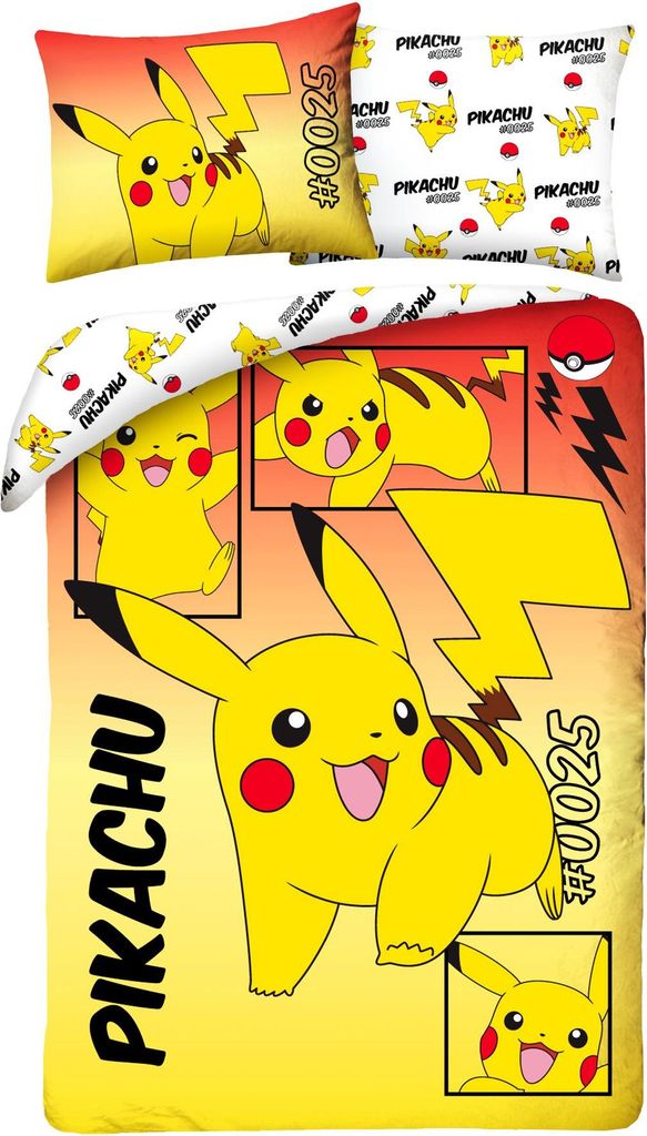 Pokemon - Pikachu #0025 - Wende-Bettwäsche-Set, 135x200 & Produktbild 