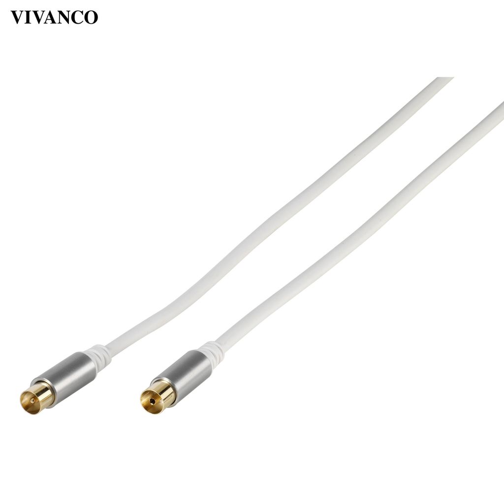VIVanco hochwertiges Premium TV Radio Antennenkabel kompatibel mit 4K UHD HDR, 3m