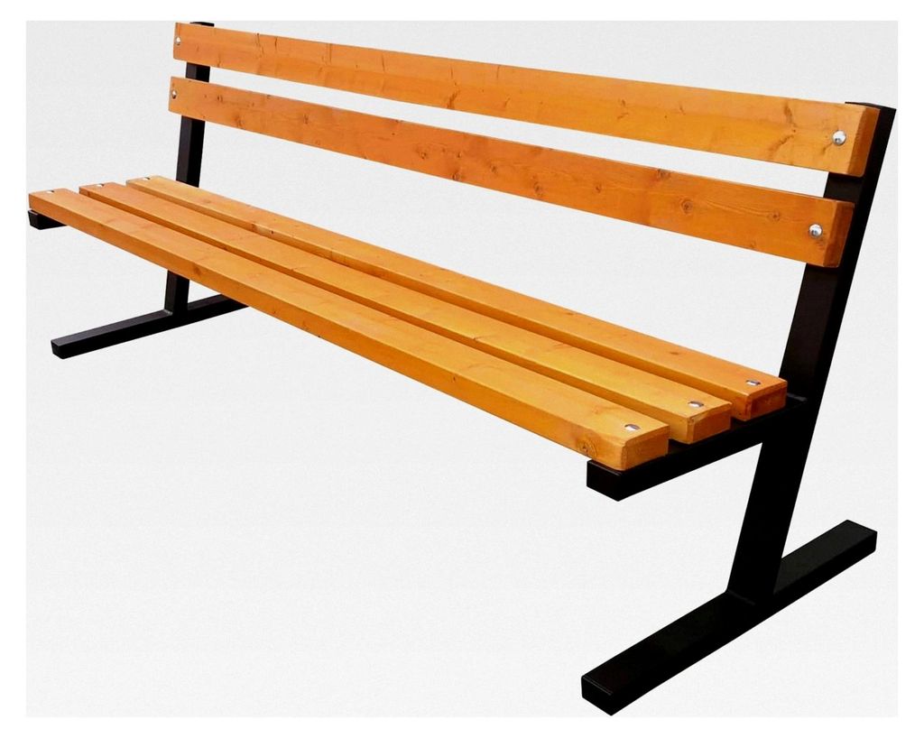 Sitzbank für Garten, Vorgarten, Stadt und Gemeinde, Stabil und Wetterfest, Holz und Stahl, Outdoor