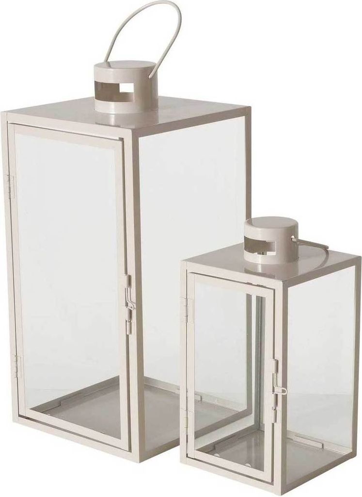 Laterne aus Metall ARANIA, beige, 2er-Set Produktbild 