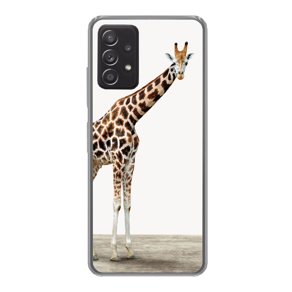MuchoWow Handyhülle Schutzhülle Hülle für Samsung Galaxy A53 5G Giraffe - Tiere - Weißer Hintergrund - Kinder - Junge - Mädchen Silikon Sof...