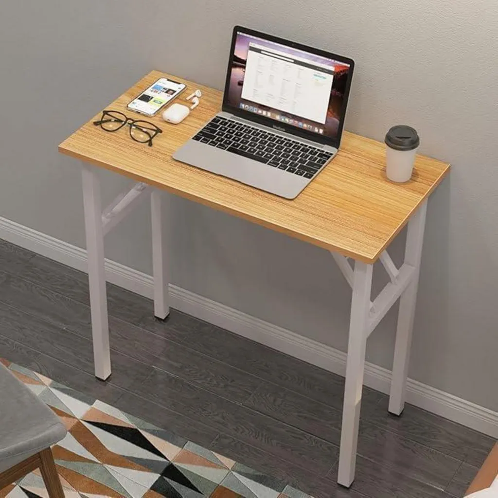 Table de bureau pliable bois 80x40 cm - Surface résistante et stable PC - 2