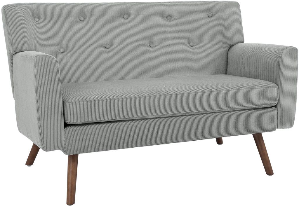 CLP Sofa Kioni Cordbezug 2-Sitzer komfortabel gepolstert bis 240 kg belastbar grau
