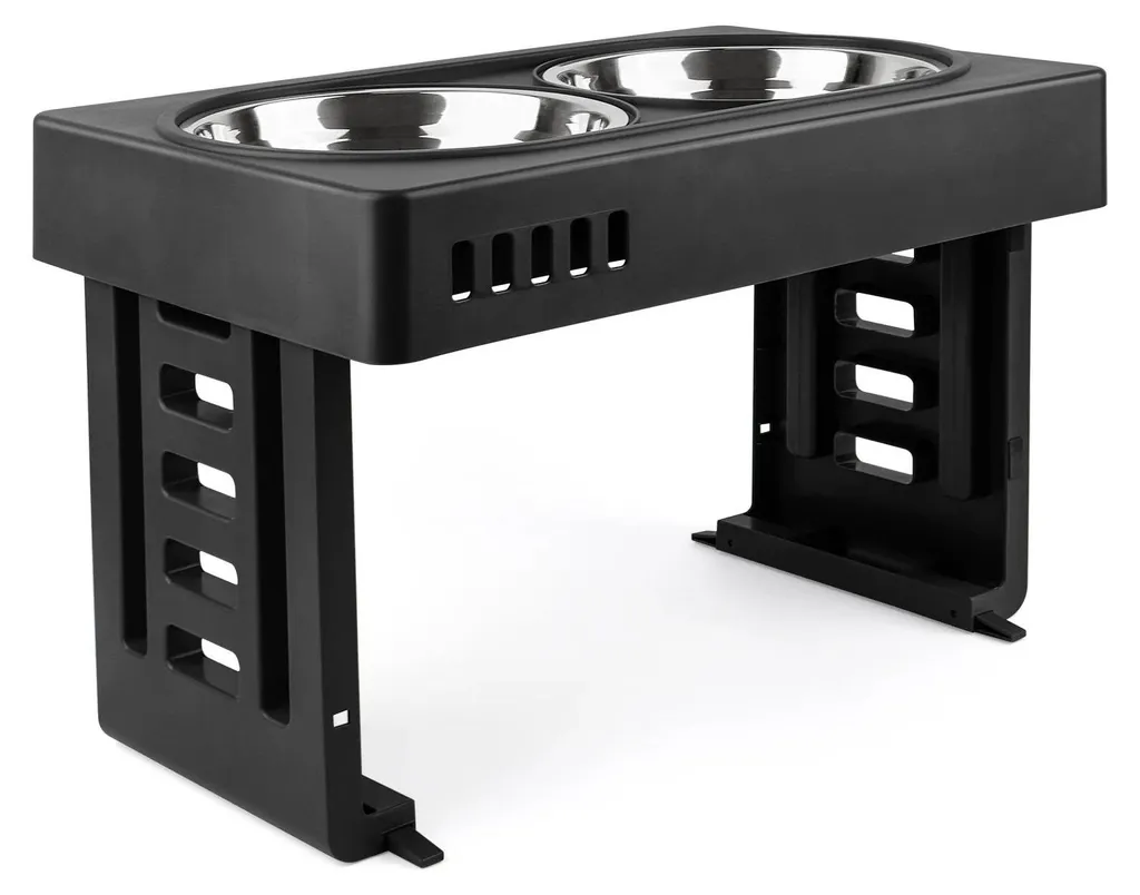 Support de gamelles double ajustable en hauteur pour chiens toutes races