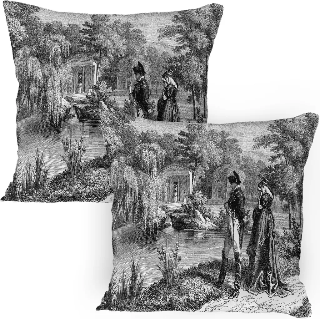 Paire de Housses de Coussin 80x80 cm en Tissu Robuste avec Motif Napoléon