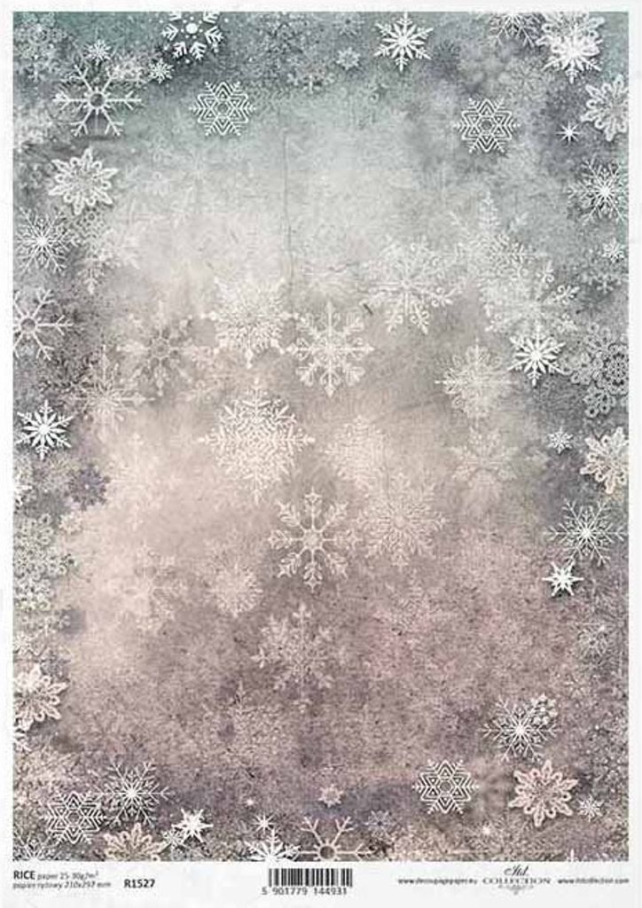 Papier ryżowy do decoupage ITD-R1527 śnieżynki Zdjęcie produktu 
