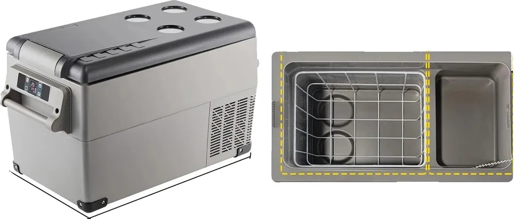 Mini frigo 35L Dual Power avec refroidissement rapide pour voiture et van
