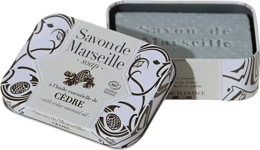 Savon de Marseille au Cèdre Alepia 100g pour Voyage en Boîte Métal