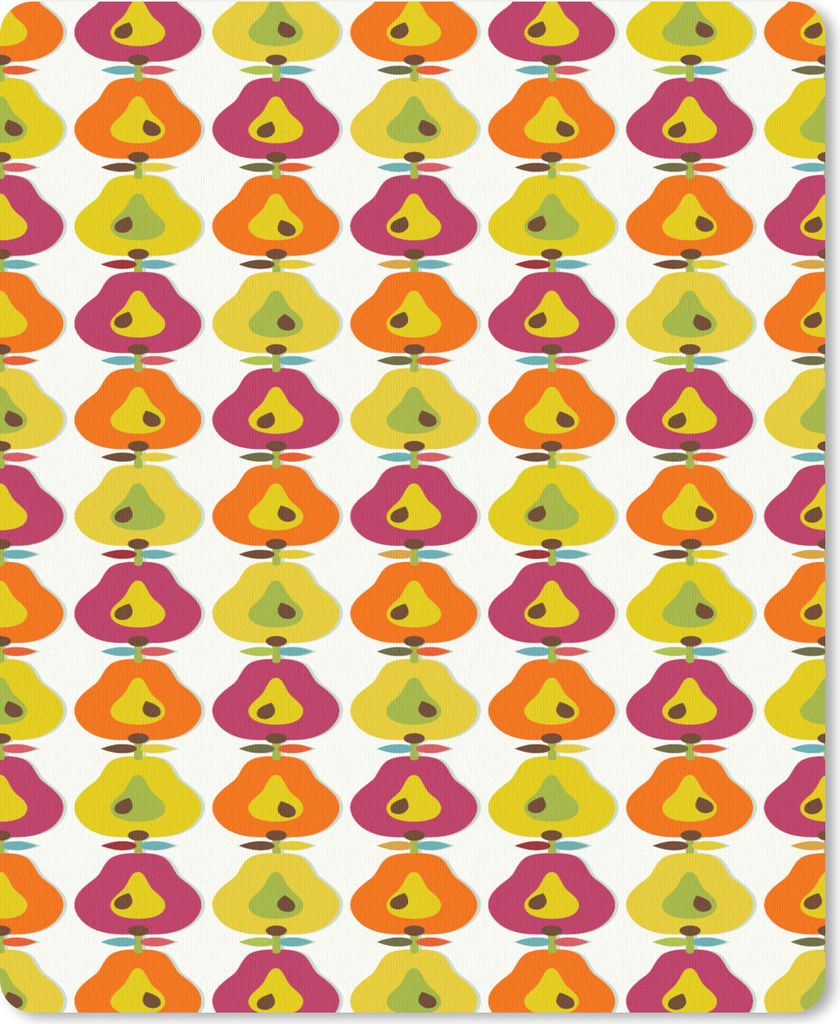 MuchoWow Mauspad Mousepad Retro - Design - Birne - Obst 30x40 cm - Mousepads - Maus Mat - Pad - Mausunterlage - Mausmatten