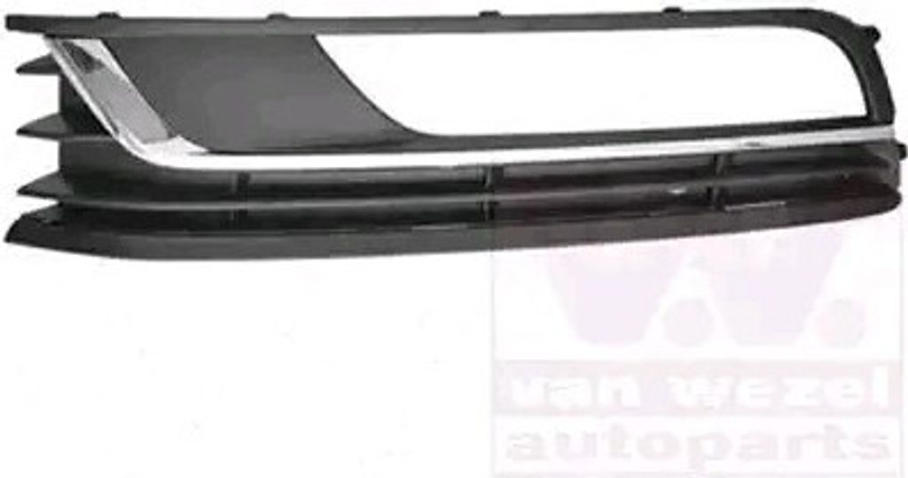 VAN WEZEL Lüftungsgitter Grill Stoßfänger für VW Passat Variant (365) mit Loch/Löchern für Nebellampen Chrom