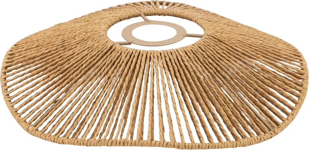 Plafonnier aspect rotin tressé Ø30 cm - Abat-jour rétro en papier tressé