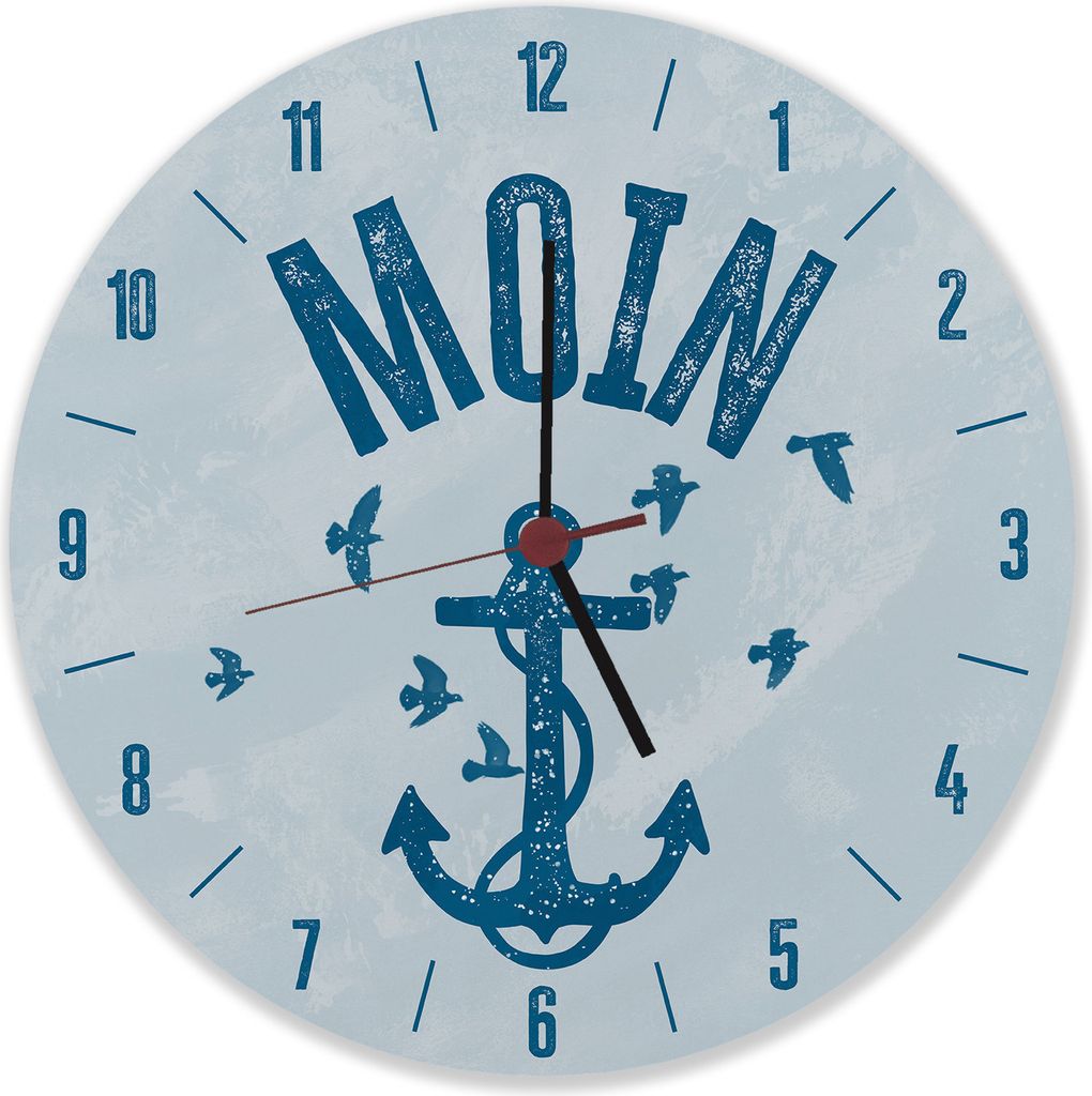 Moin Anker Wanduhr aus Alu Produktbild 