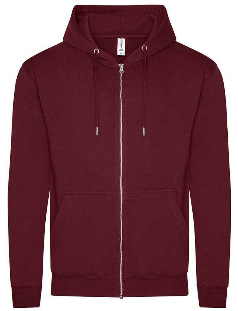 Awdis - Hoodie mit durchgehendem Reißverschluss für Herren/Damen Uni LT1673 (S) (Burgunderrot)