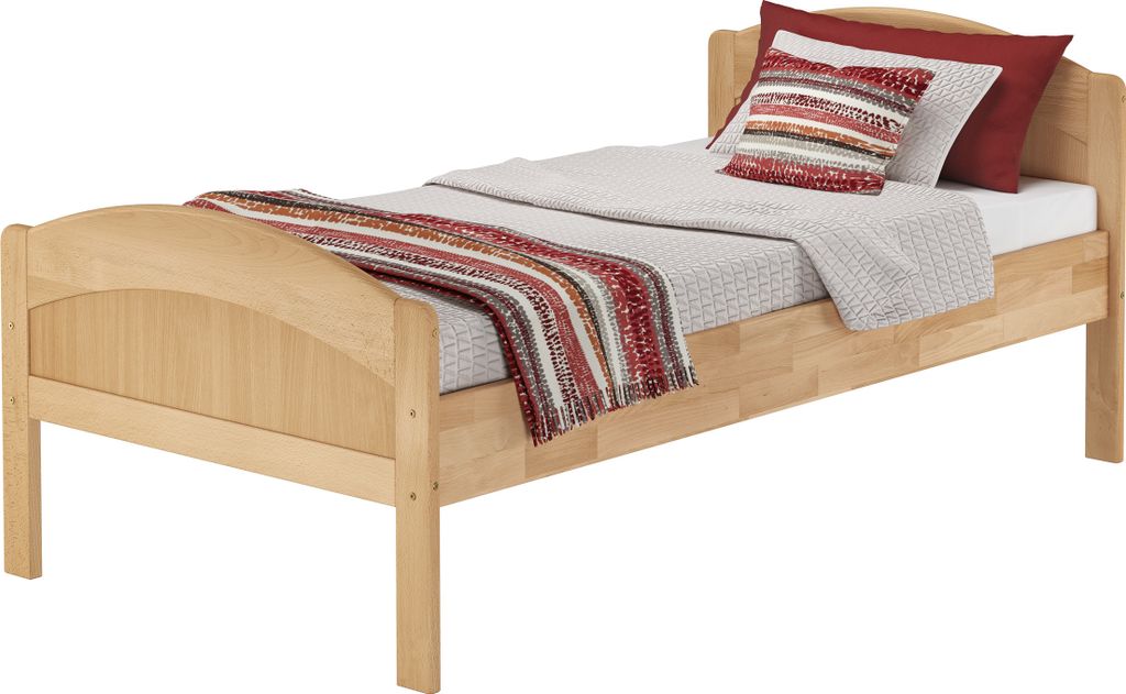 Massivholzbett hohes Bett Seniorenbett Buche natur 100x200 Produktbild 