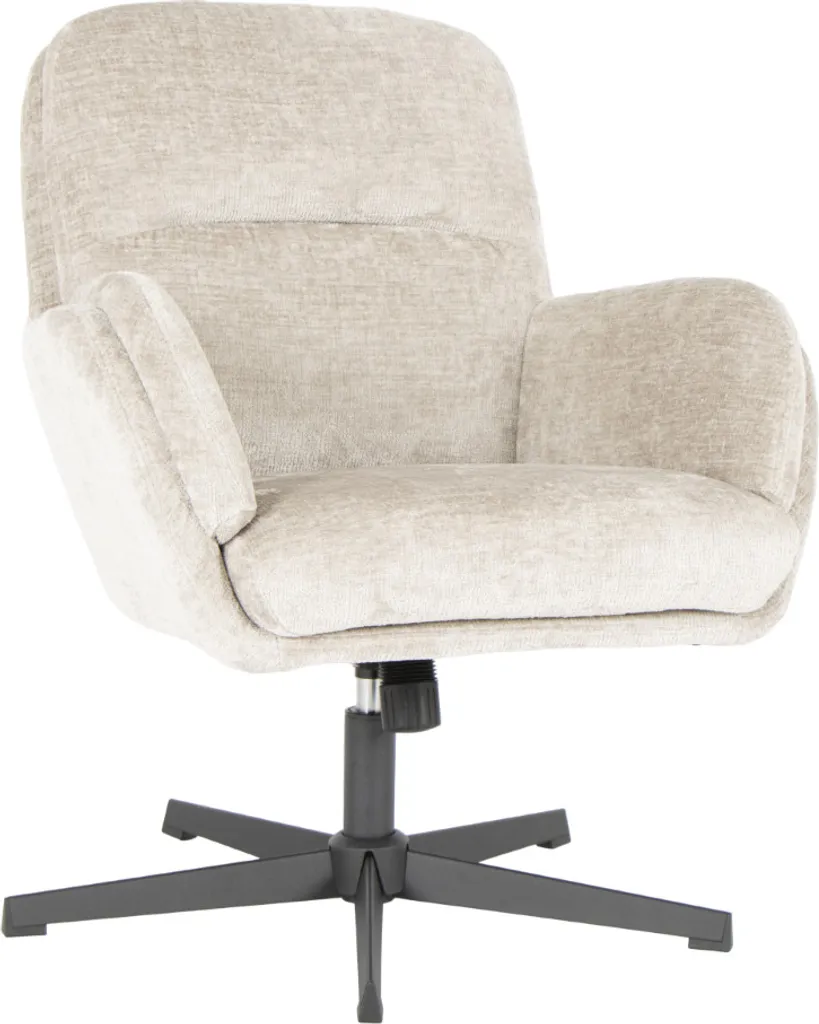 Fauteuil de salon pivotant 360° beige CARCANO avec double rembourrage