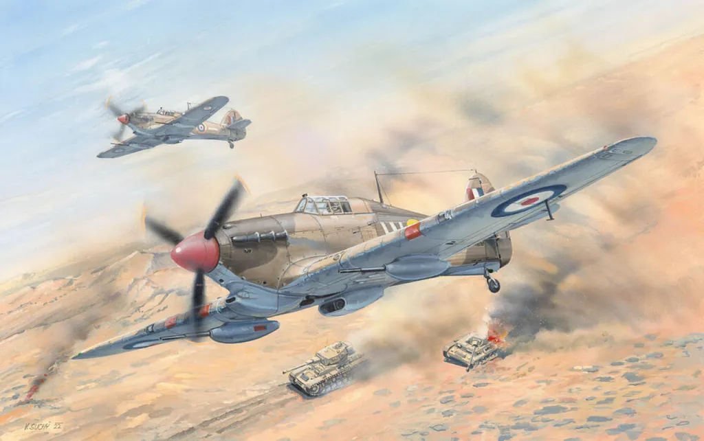 Maquette Hawker Hurricane Mk.IId/Trop 1:48 pour Diorama Militaire Afrique